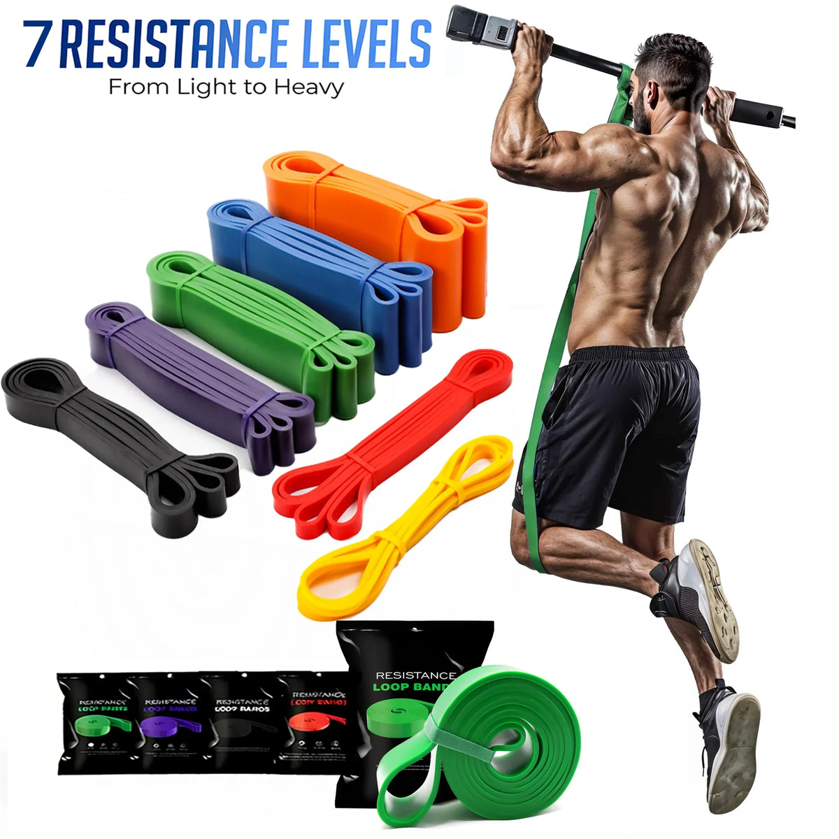 Resistance Band Set Pull Up Assistance Bands Stretch Band Resistance Heavy Workout Exercise for Physical Therapy Home Workouts