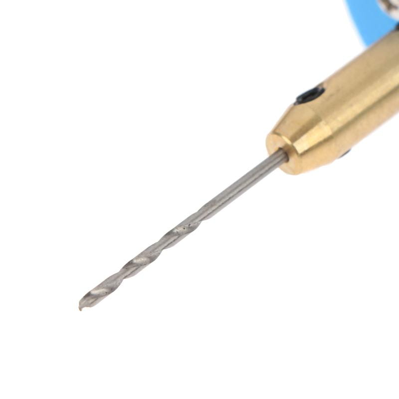 gold-colored brass drill bit with a metallic spiral shaft for mini usb electric hand drill used in jewelry resin diy projects