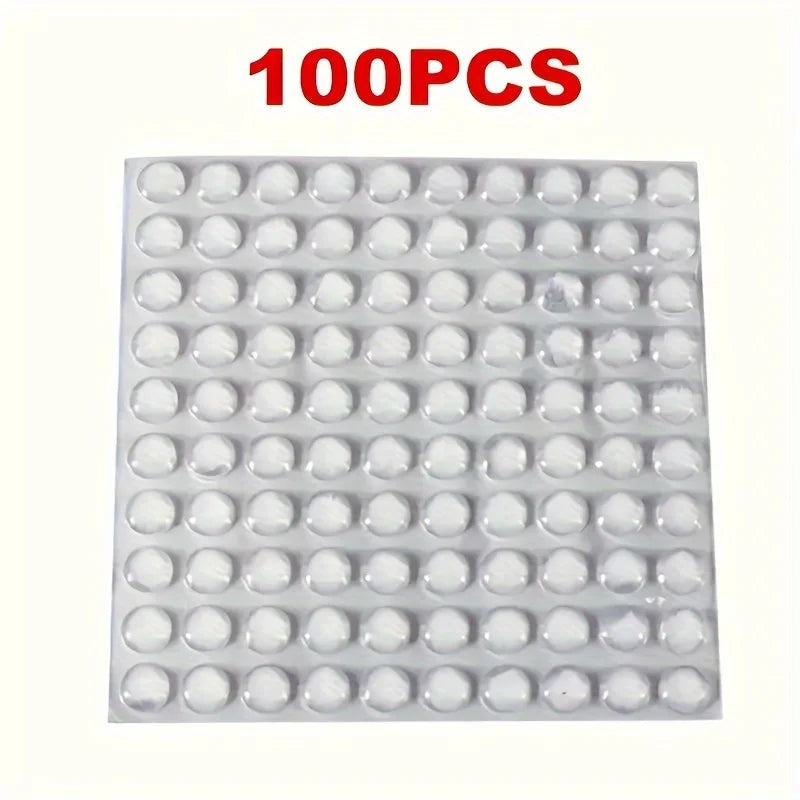 100pcs Silicone Bumpers, Self-Adhesive Non-Slip Pads for Furniture Protection, Transparent Shock-Absorbing Buffers for Home