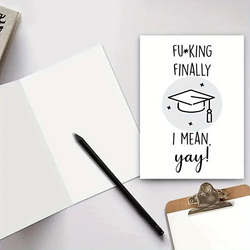 1 funny graduation card, suitable for him or her, an inspirational card sent by a friend, a fun gift for graduation day,