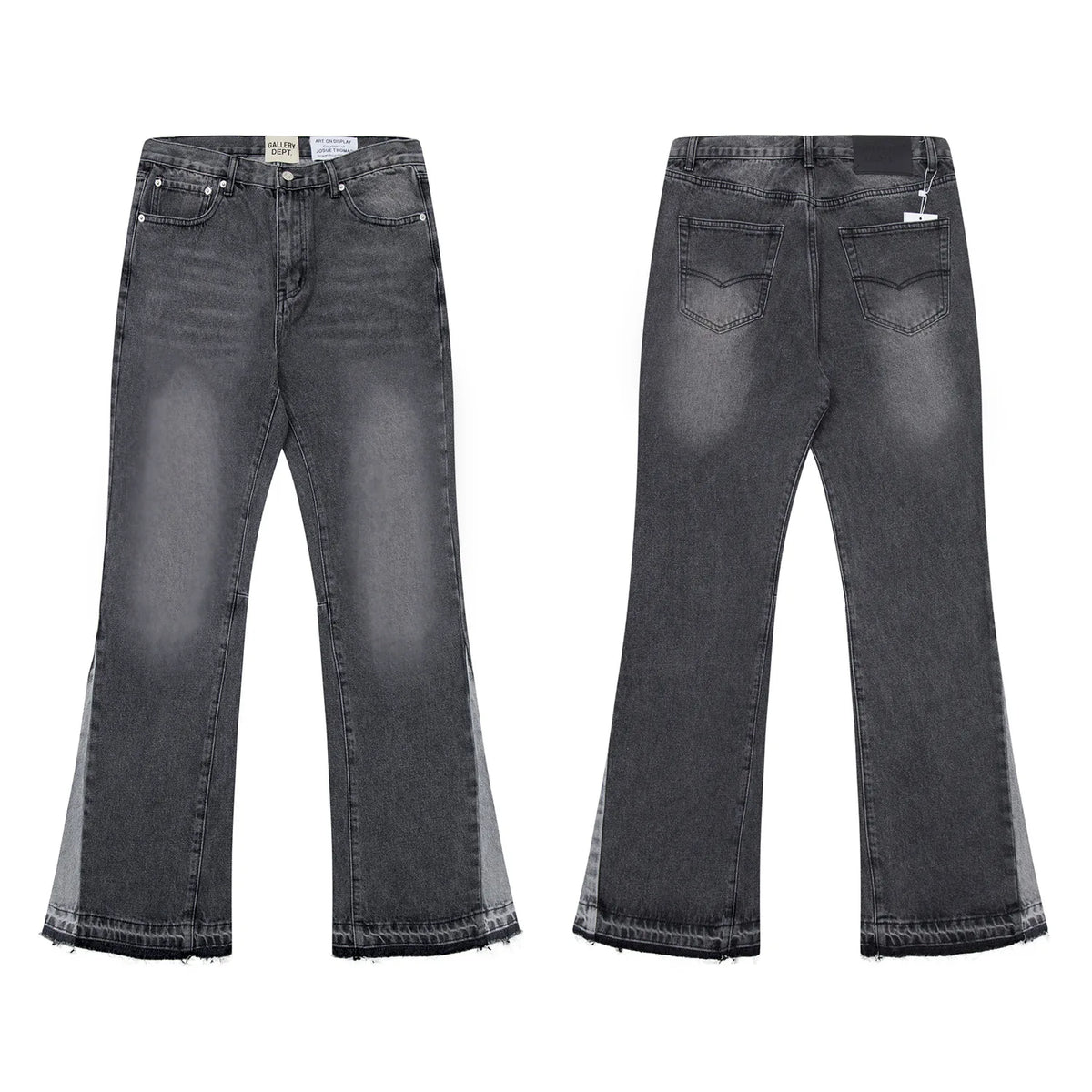 Denim Bell-bottoms Washed And Worn Patchwork Jeans