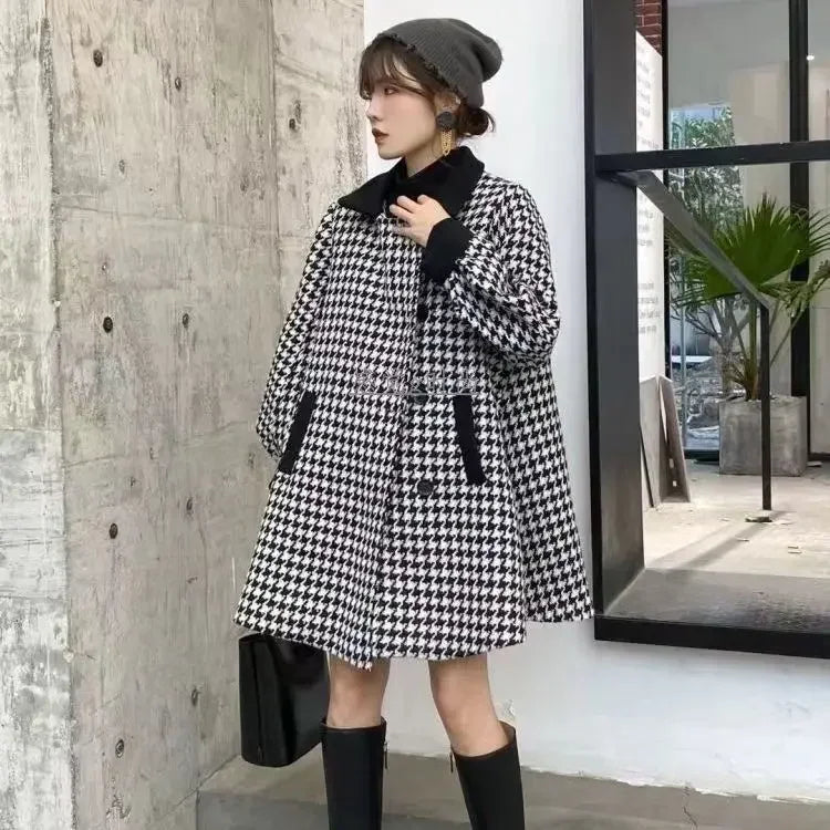 Warm Outerwears Velvet Wool & Blend Blazer Woman Spring Autumn Tweed Coats for Women Long Sleeve Casual 2025 New Arrivals Jacket