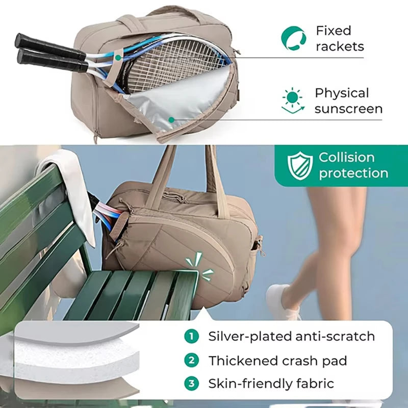 Tennis Rackets Bag Badminton Pickleball Storage Bag Outdoor Travel Sports Training Commuting Shoulder Bags Padel Handbag