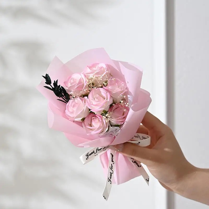 Valentine's Day Gift Decoration Rose Artificial Flowers Bouquet Fake Flower For Girlfriend Gift Mother's Day Decor Flower