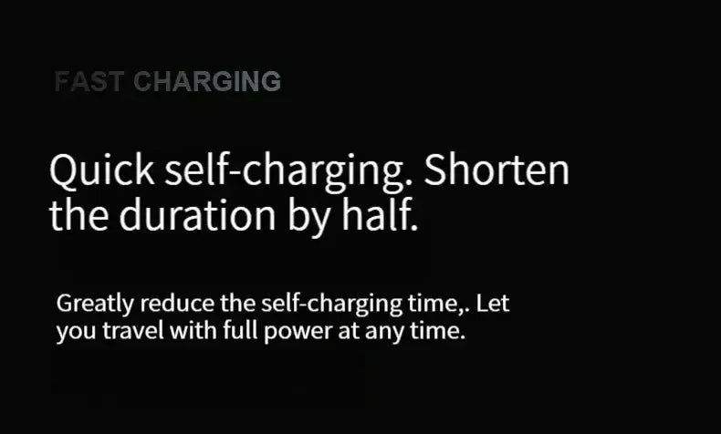 白い文字で、磁気式ワイヤレス急速充電モバイルバッテリー(50000mAh容量)の急速充電技術を強調するブラック画面。