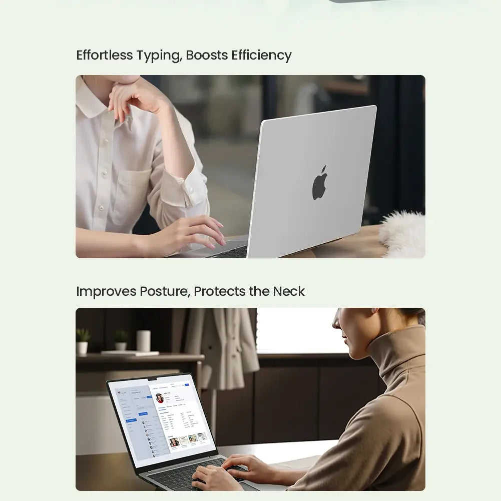 silver apple macbook laptop featuring a sleek minimalist design and matte finish paired with a nillkin dualwing adhesive laptop stand computer bracket type for secure positioning