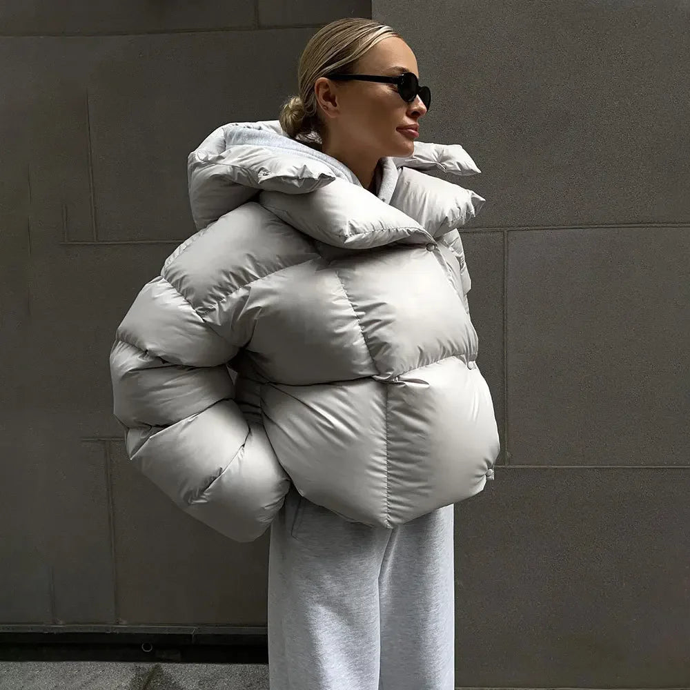 Padded Clothes Parkas Winter Women's Bread Clothes Padded Jackets Coats Trendy Street Short Hooded Padded Jackets Parkas Outwear