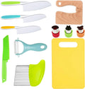 11/17Pcs Montessori Kitchen Tools Set Cookware Baking Toy Kids Safe Knives With Cutting Board Toddlers Real Cooking Accessories