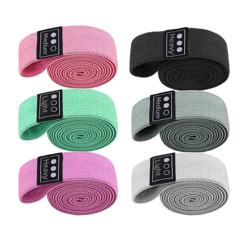 Fitness Resistance Bands Knit Elastic Stretch Training Pulling Bands Large Medium Small Resistance Levels Yoga Strength Training