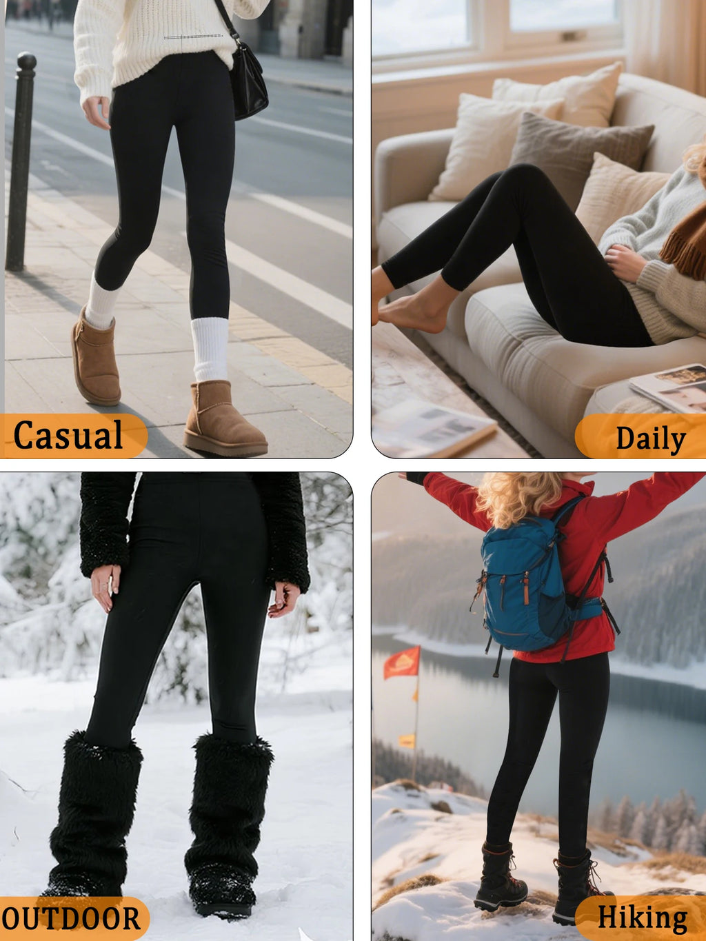 Women's Thermal Fleece Lined Leggings. Super Soft High-Waisted Design Perfect for Yoga, Running and Cold Weather Activities
