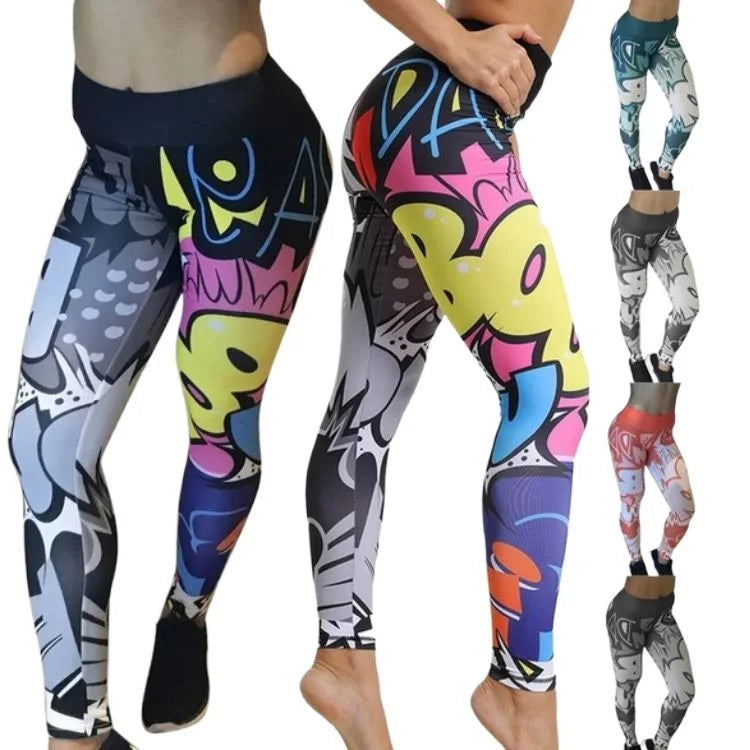 Women Digital Printing Leggings Workout Leggings High Waist Push Up Leggins Mujer Fitness Leggings Women'S Pants
