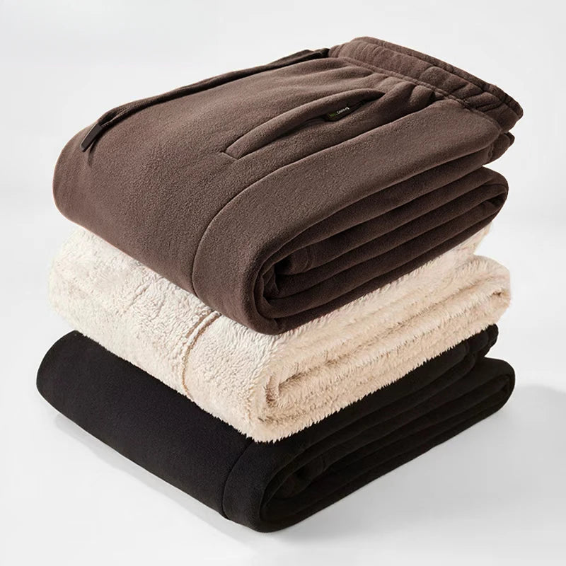 Men Trousers Double-sided Fleece Casual Pants Sweatshirt Boa Fur Men's Clothing Warm Knitted Sports Shorts Man Gifts Clothes