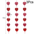 1set Valentine's Day Gift Hanging Banner Garland Red Love Heart Spiral Bunting For Wedding Birthday Bachelorette Party DIY Decor