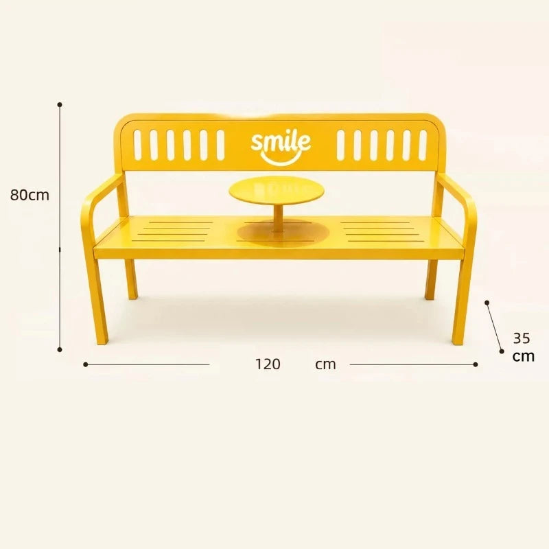 Leisure Patio Benches Backrest Dopamine Patio Benches Rustproof Waterproof Big Balcony Seat Modern Sturdy Outdoor Furniture