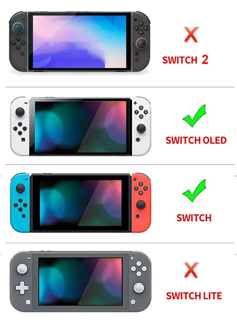The nintendo switch oled model features a sleek white body with vibrant blue and red joy-con controllers along with joy con wrist straps and thumb grips for enhanced portable gaming.
