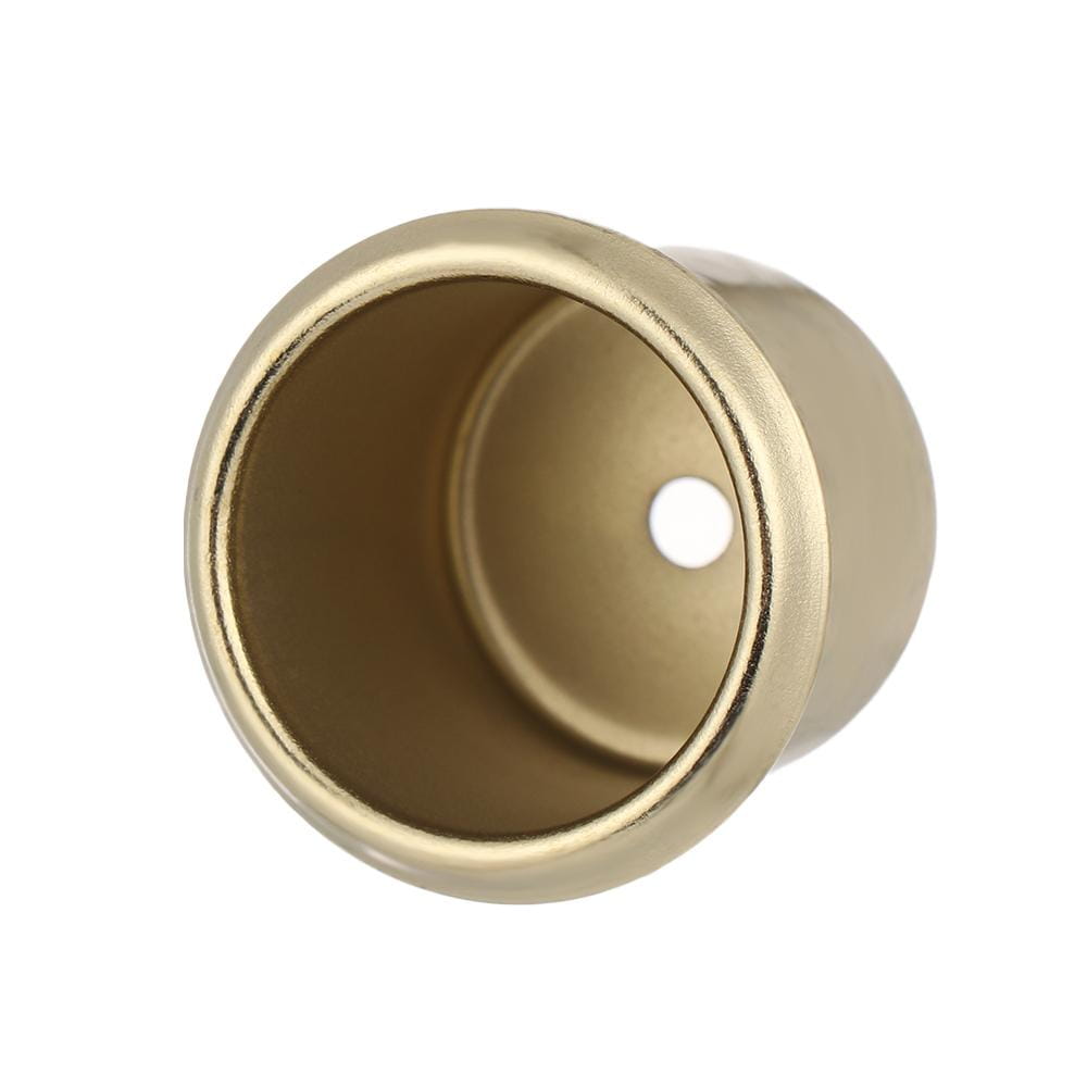 Coupe à bougie en métal couleur or pour des créations DIY et des supports, avec une surface extérieure arrondie et l’ouverture intérieure circulaire comportant un trou central