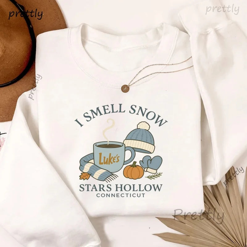 I Smell Snow Christmas Sweatshirt Women Men Christmas Cozy Pullover Crewneck Hoodies Casual Long Sleeve Holiday Sweatshirts