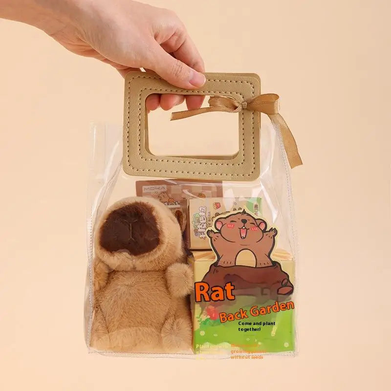 Stationery Set for Students: Kawaii Capybara Themed with Pen, Stickers, Notebook, Plush Charms, Handbag & Rewards