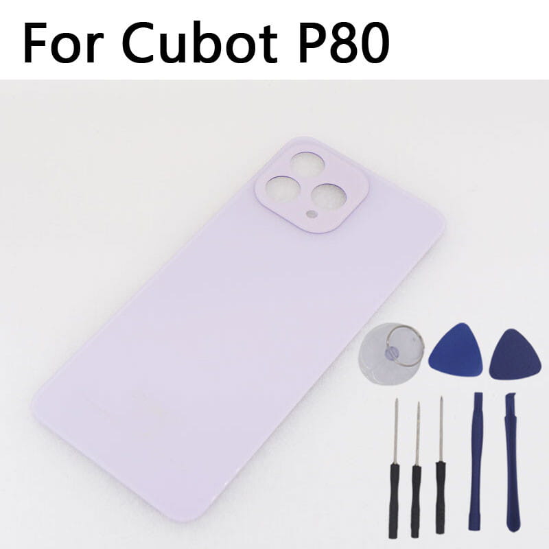 Face arrière couleur lavande du boîtier arrière de remplacement de la batterie Cubot P80, présentant une finition mate lisse et une découpe précise pour le module triple caméra.