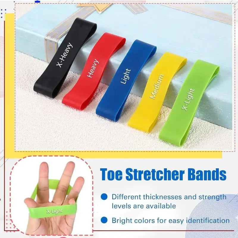 Silicone Finger Toe Resistance Bands Yoga Pull Band With 6 Resistance Levels For Strength Training Physical Therapy Workout