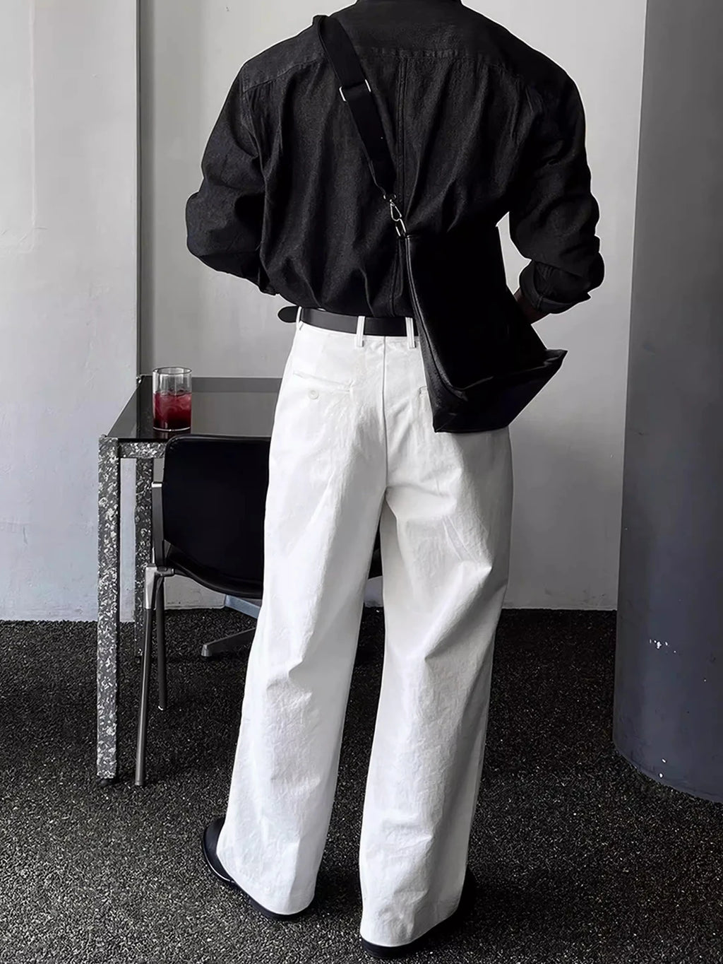 Elegant casual pants, loose straight leg pants, men's suit pants, formal pants, for daily wear, men's wear [excluding belt]
