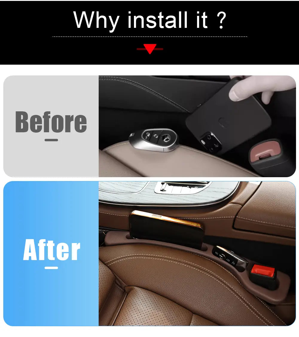 Support de téléphone noir monté sur le panneau de la porte de la voiture, servant de comblement d’interstice de siège pour la classe AMG GLC, pour un rangement sécurisé.