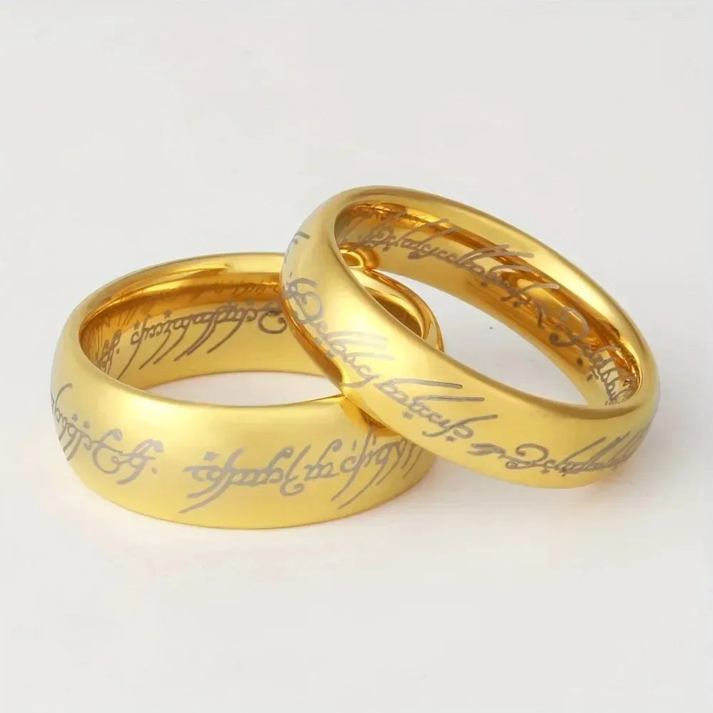 Language Stainless Steel Rings for Unisex Fashion Accessories Jewelry