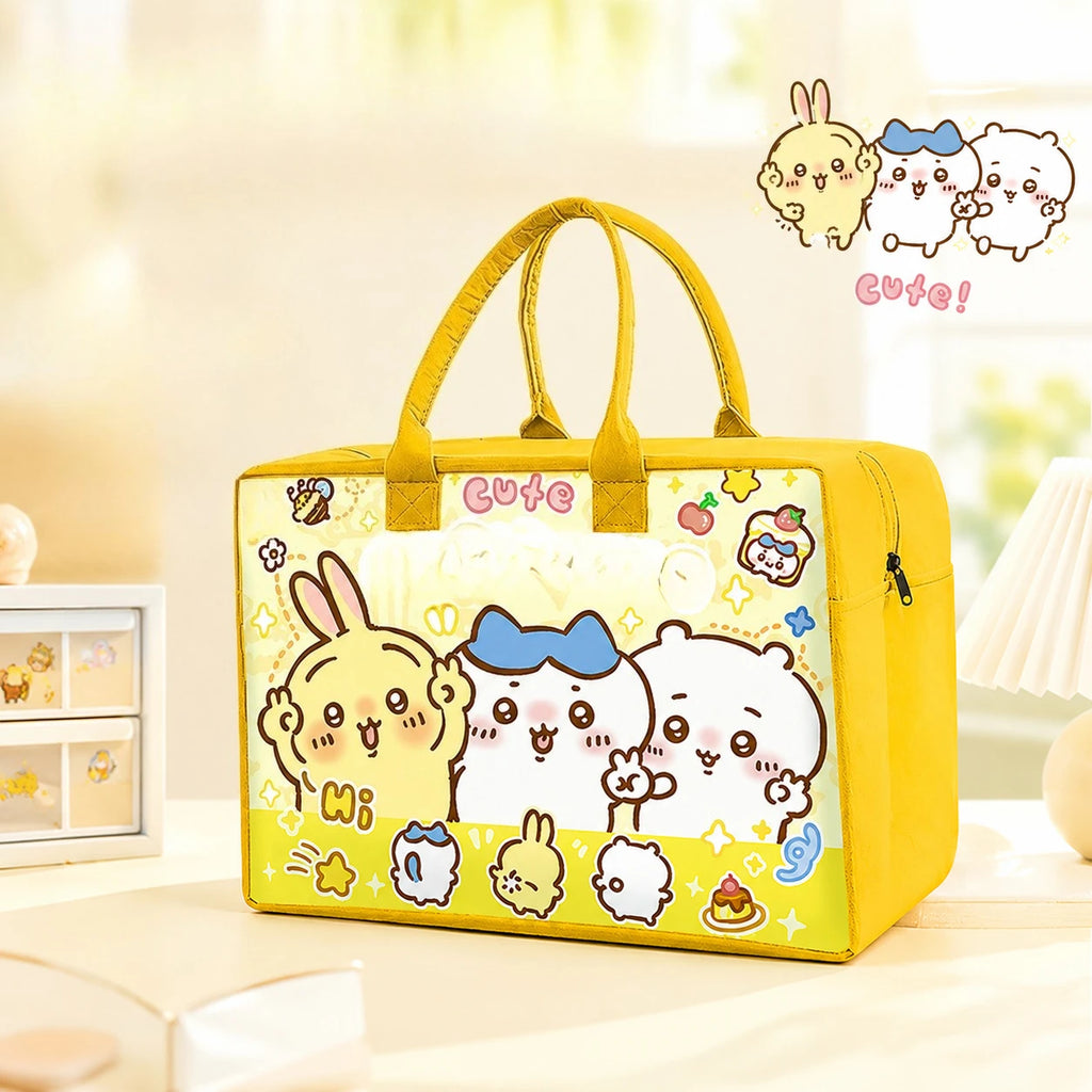 CKW Felt Travel Duffel Bag Large Capacity Cartoon Handbag Portable Kids Overnight Luggage Storage Tote Bag