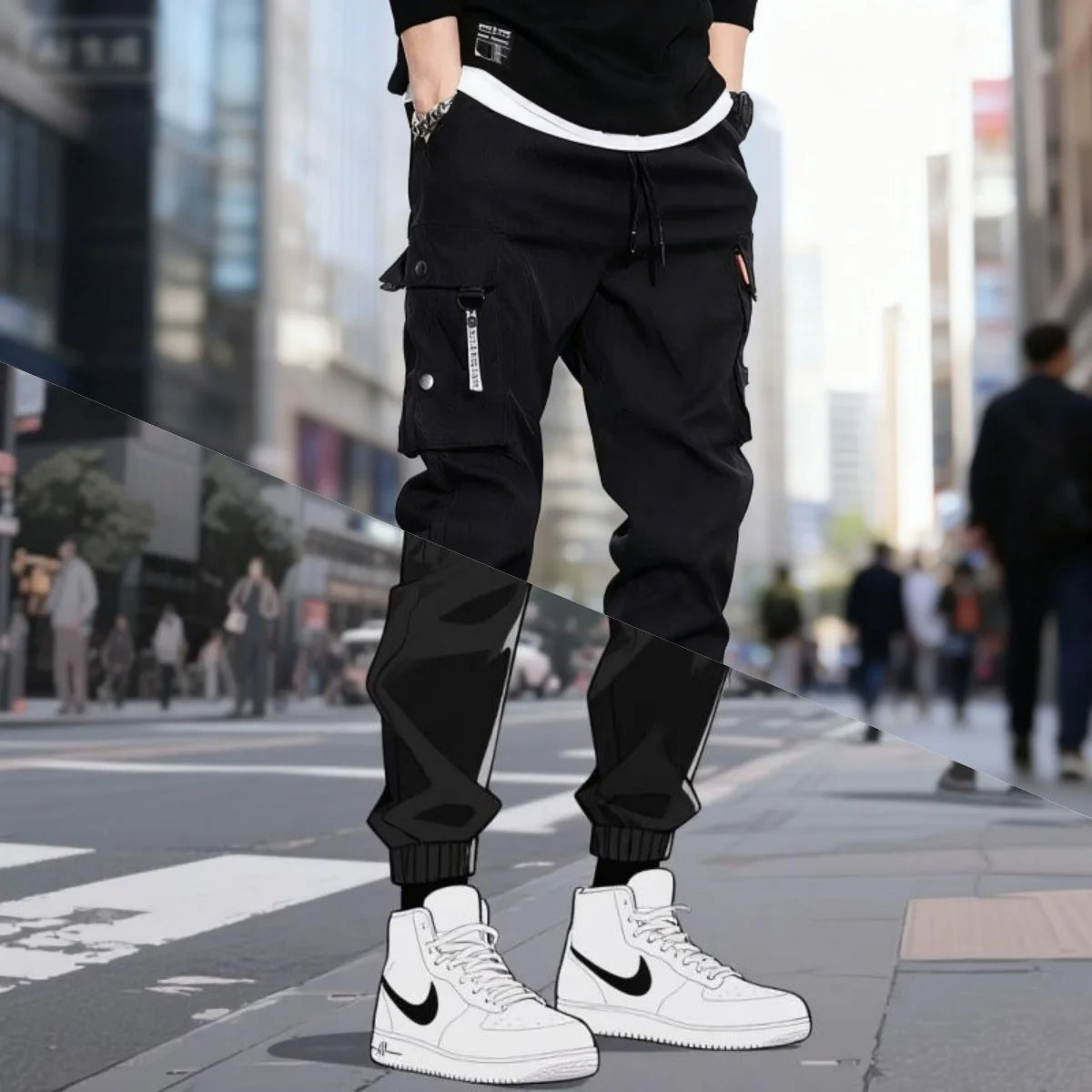 2025 New men work pants, tactical pants, workwear, multi pocket casual training pants, jogging and hiking casual pants