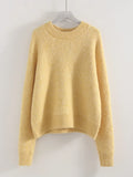 Women's Winter Sweater Warm Pullovers O Neck Knitwear Loose Knit Jumpers Basic Brown Sweaters For Women Winter Pink
