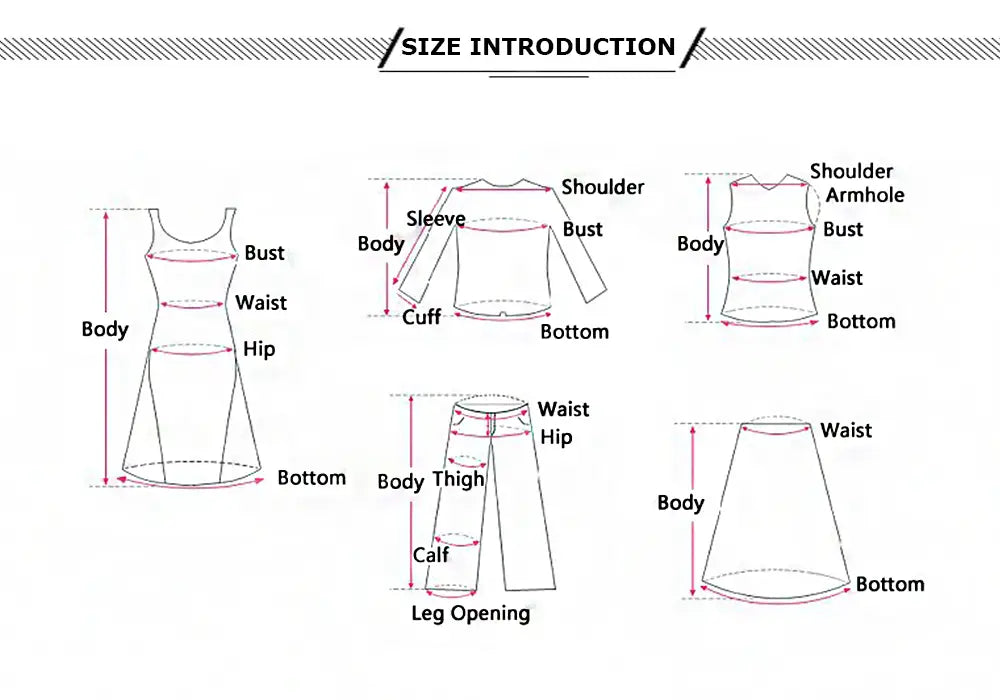 Diagrama de introducción de tallas para una blusa corta ajustada tipo slim fit para mujer, con mangas largas fruncidas y confeccionada con elástico, que muestra medidas de busto, cintura y cadera con etiquetas para diversos tipos de prendas, incluidos blusas, pantalones y faldas.