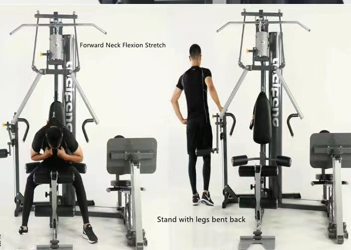 Black and silver Cadeance 3-station multi-function home gym equipment with adjustable weight stacks and padded seating for versatile strength training.