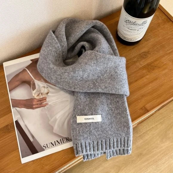 2024 New Knitted Red Scarf Women Winter Simple Classic Solid Color Wraps Men Couple Scarf New Soft Warm Thermal Wool  Muffler