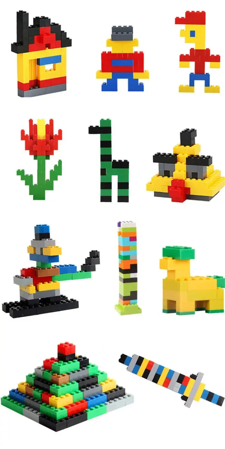 une figurine de jouet pixelisée colorée, fabriquée en plastique emboîtable, constituée d’éléments de construction créatifs, avec un chapeau rouge et un pantalon bleu, pour l’ensemble en gros d’éléments de construction créatifs pour enfants, idéale pour des projets de construction créatifs de type DIY