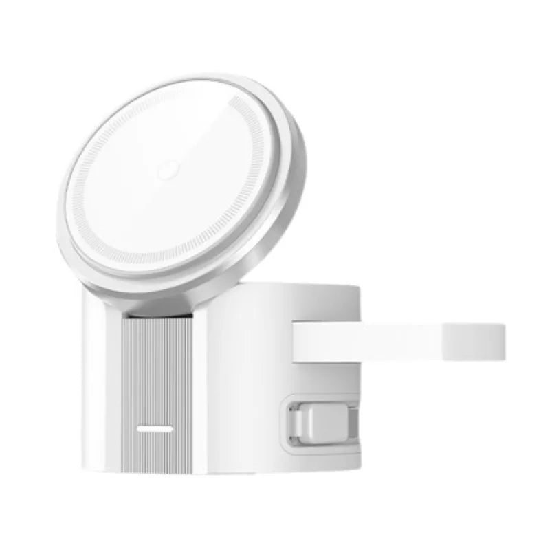 Foldable 3-in-1 Wireless Charger – Compact Travel Design, Charges Phone+Watch+AirPods, Type-C Input
