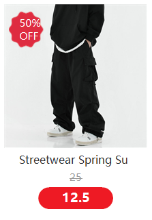 Black mens tactical cargo pants with white trim at waistband and pockets featuring a relaxed fit for streetwear.