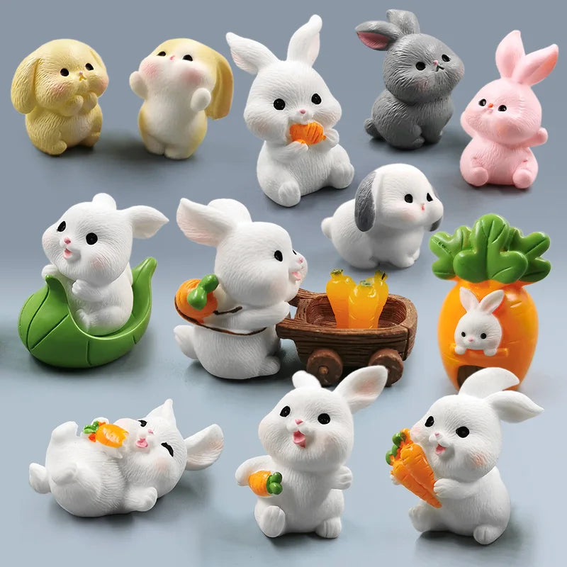 2026 Easter New Rabbit Cute Boat Carrot Figurine DIY Home Kawaii Room Decor Miniature Fairy Garden Decoration Accessories Modern