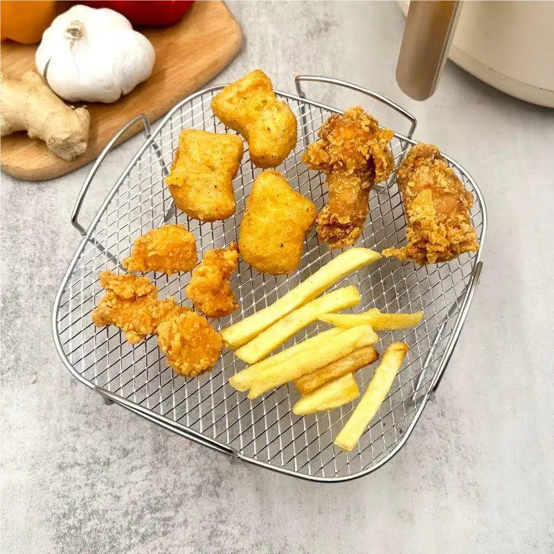 Kitchen Utensils Cook Multiple Foods Air Fryer Grille Suitable For Air Fryers Oven Grill Stainless Steel Stackable Grill
