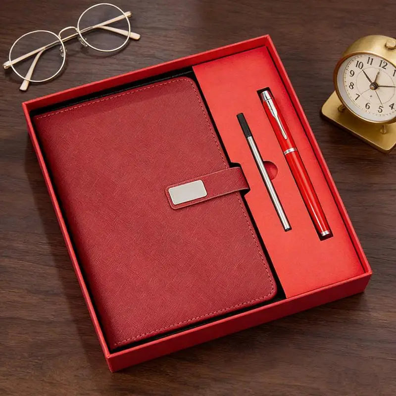 Deluxe PU Leather Corporate Set Includes Notebook and Stylus Pen Refill Gift for Office Employees Business Partners