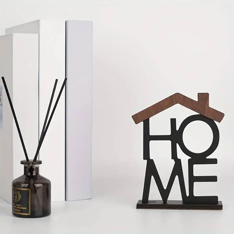 Creative Wooden Home Ornament for Living Room Coffee Table, Closet, Desktop, Small House-Shaped Decoration, Housewarming Birthday Gift