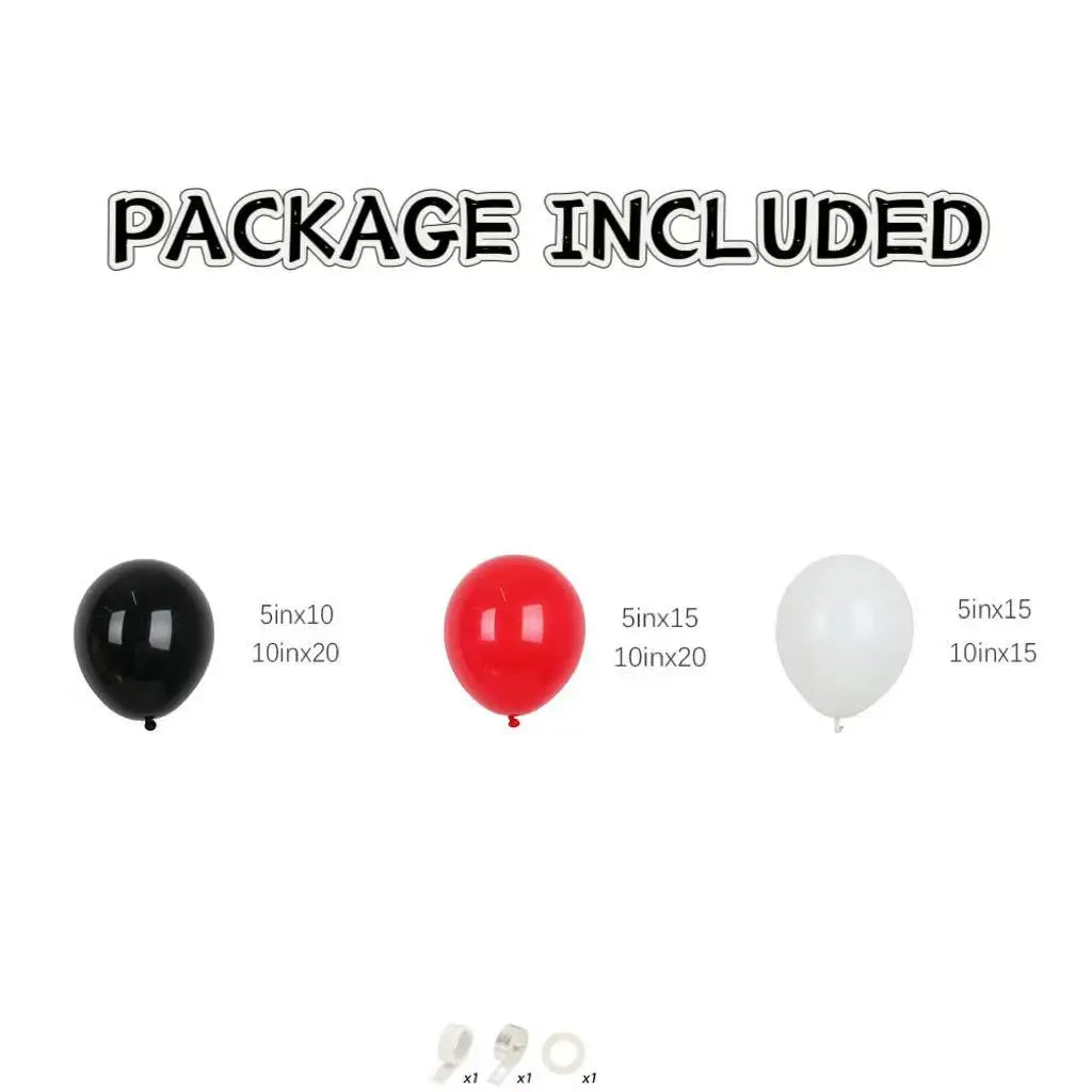98Pcs Red White and Black Balloons Garland Arch Kit for Wedding Bridal Shower Baby Shower Birthday Graduation Party Decorations