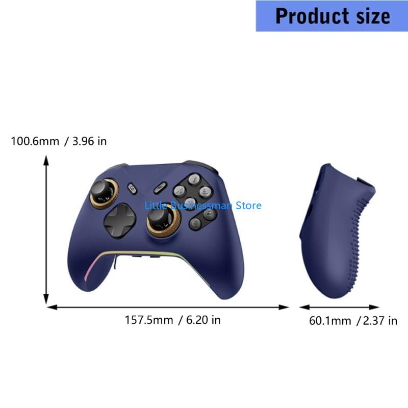 Deep blue Xbox controller silicone protective case skin featuring gold-colored analog sticks and a textured grip.