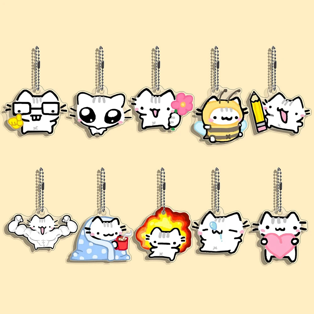 Funny Cat Character Keychain Student Gift Bag Women's Bag Cute Things Gift For Best Friends Wholesale Gifts Kitty
