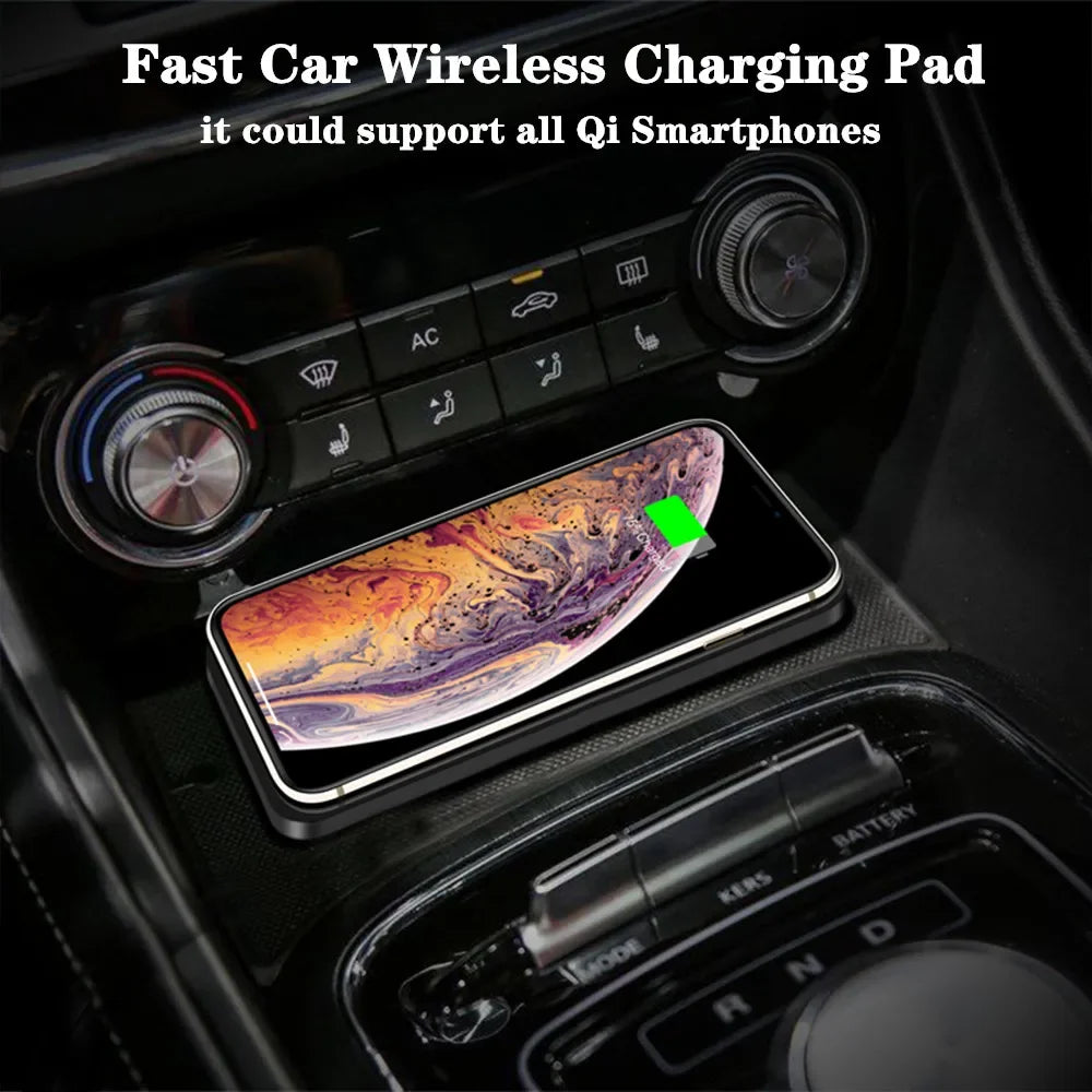 15W Fast Car Wireless Charging Pad Anti Slip Phone Charger Mat For Vehicles Universal Fit Case Friendly Safety Protection