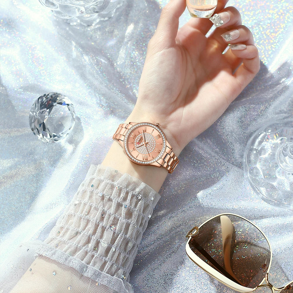 CURREN 9084 Women Watches Luxury Fashion Quartz Ladies WristWatch Stainless Steel Waterproof Girls Clock Gift Relogio Feminino