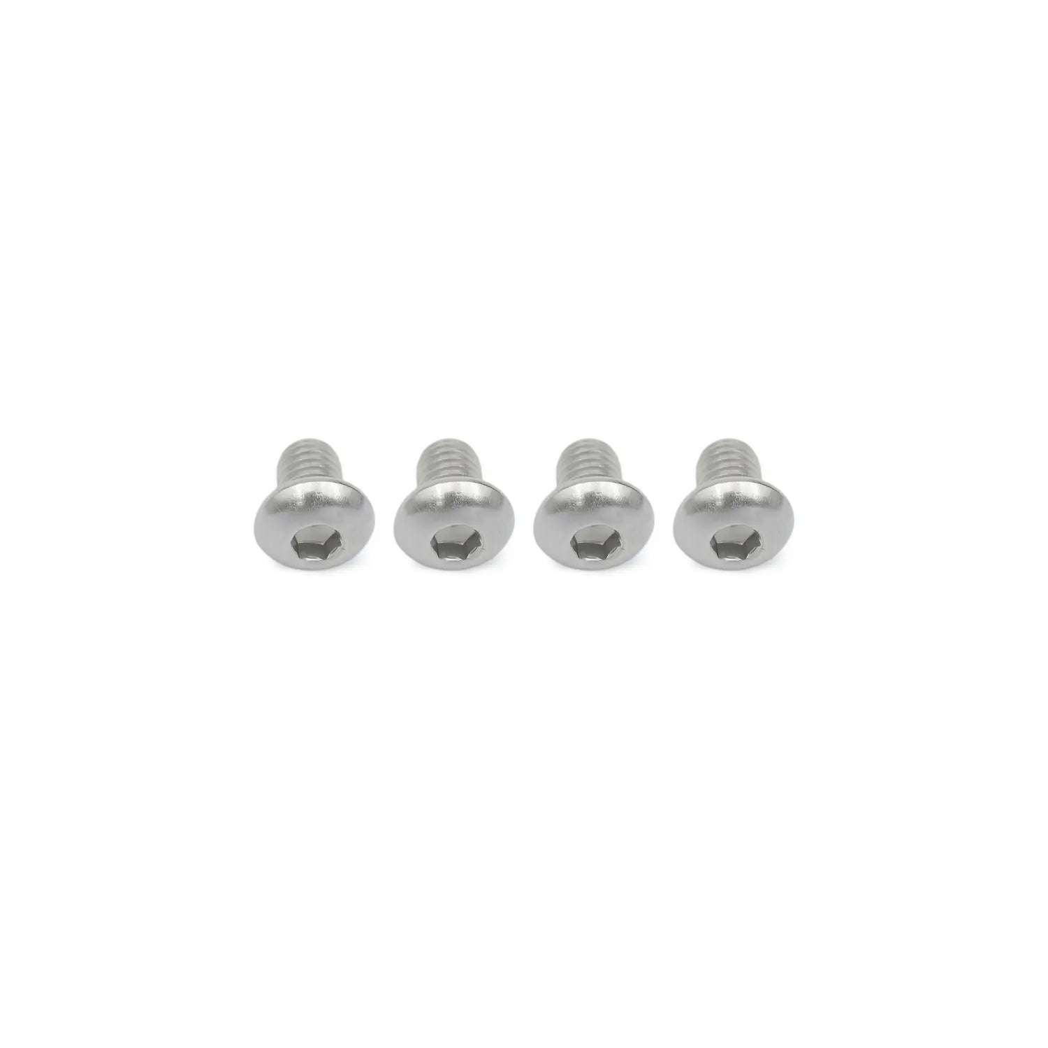 Set aus vier silberfarbenen Edelstahlschrauben mit sechskantigen, versenkten Köpfen für Cfmoto 675srr CNC-Gepäckträgergriffe für den Soziusbetrieb.