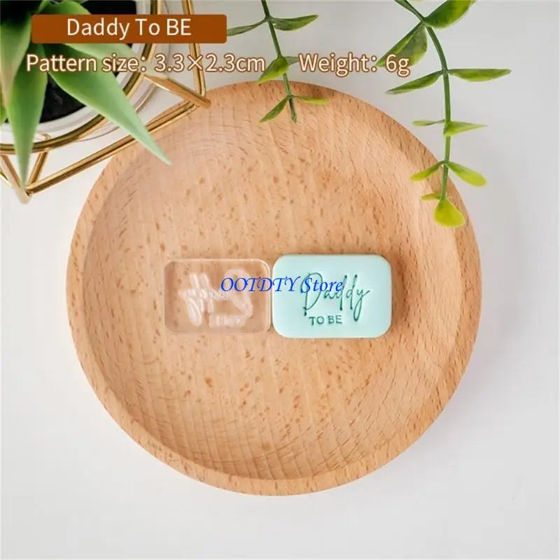 367A Father' Day Fondant Cookie Press Stamp Dad Birthday Cookie Cutters Baking Tools