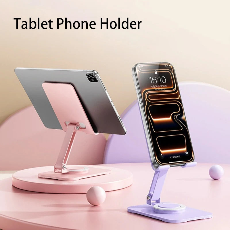 Foldable Tablet Phone Stand For iPad Pro iPhone Xiaomi Tablet Support 360°Rotatable Aluminum Stand Laptop Stand Tablet Holder