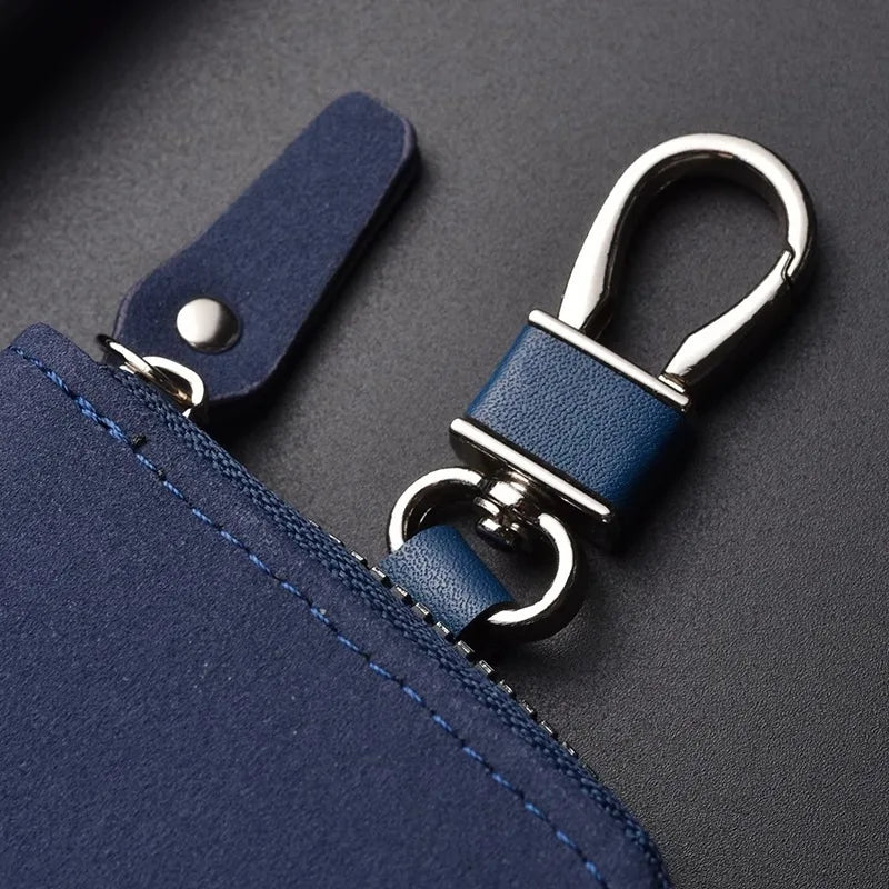 New Leather Keychain Men Women Key Holder Organizer Pouch Large Capacity Car Key Wallet Housekeeper Key Case Mini Card Bag