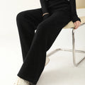 Women Wide-Leg Pants 100% Merino Wool Trousers New Collection High Quality Autumn Winter Soft Thick Female Pants